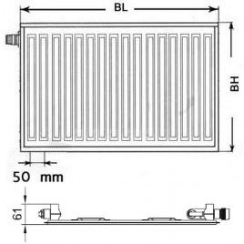 Kermi Therm X2 Profil-V Grzejnik zaworowy 10 300 / 700 FTV100300701L1K