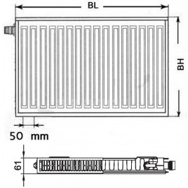 Kermi Therm X2 Profil-V Grzejnik zaworowy 11 300 / 1000 FTV110301001L1K