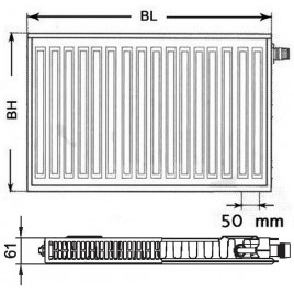 Kermi Therm X2 Profil-V Grzejnik zaworowy 11 600 / 700 FTV110600701R1K