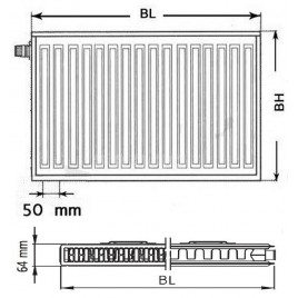 Kermi Therm X2 Profil-V Grzejnik zaworowy 12 600 / 1600 FTV120601601L1K