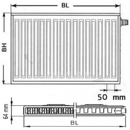 Kermi Therm X2 Profil-V Grzejnik zaworowy 12 300 / 800 FTV120300801R1K