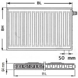 Kermi Therm X2 Profil-V Grzejnik zaworowy 12 600 / 2600 FTV120602601R1K