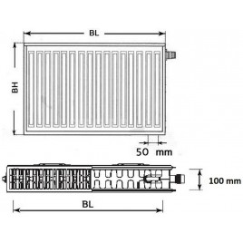 Kermi Therm X2 Profil-V Grzejnik zaworowy 22 600 / 500 FTV220600501R1K