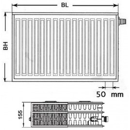 Kermi Therm X2 Profil-V Grzejnik zaworowy 33 900 / 1000 FTV330901001R1K