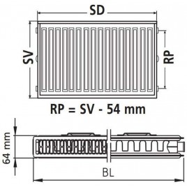 Kermi Therm-x2 Profil-K Grzejnik kompaktowy 12 500 / 1300 FK0120513