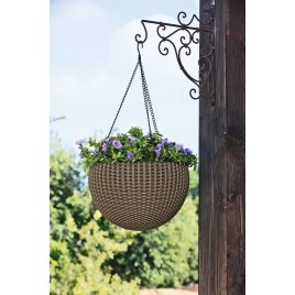 KETER HANGING SPHERE Doniczka rattanowa, podwieszana 35 x 35 cm, mokka 17199246