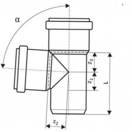OSMA KGEA Trójnik kanalizacyjny DN 200/160, 87° 223410