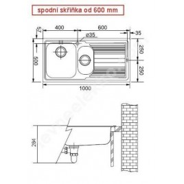 Franke Logica LLX 651, 1000x500 mm, zlewozmywa, stal szlachetna 101.0085.812