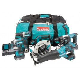 Makita DLX5032T Zestaw aku 18V DDF484, DTD153, DHS680, DJR187, DHR242, DC18RC, 3 x BL1850B
