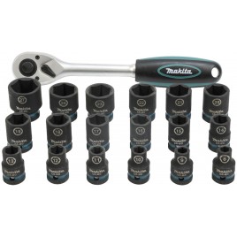 Makita E-30069 Zestaw nasadek Impact Black 1/2", 19 elementów w walizce