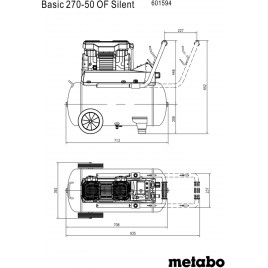 Metabo Basic 270-50 OF Silent Sprężarka (10bar/50l) 601594000