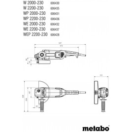Metabo WE 2200-230 Zlifierka kątowa (230mm/2200W) 606437000