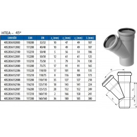 OSMA HTEA Trójnik DN 75/50 45° 113210