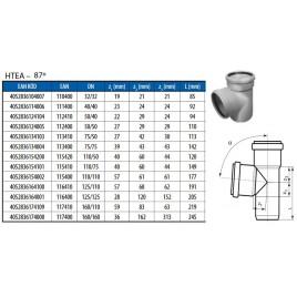 OSMA HTEA Trójnik DN 110/75 87° 115410