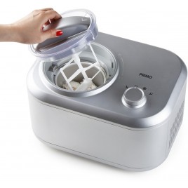 PRIMO Maszyna do lodów z kompresorem (1l/100W) srebrna PR406IM