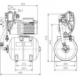 Wilo Jet HWJ-202-EM/2-2 – 20 l samozasysająca hydrofornia domowa 4265550