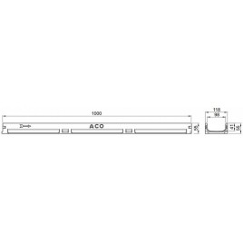 ACO Self Euromini Kanał 1 m, H=6 cm, ruszt ze stali ocynkowanej 416922