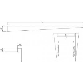 ACO ShowerStep prawy L 1490 mm, H 10 mm, szlifowany 9010.72.47