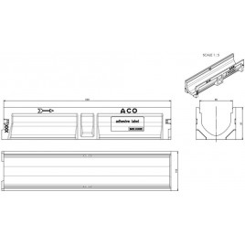 ACO Self Euroline 2.0 Kanał 0,5 m, H=9,7 cm, bez rusztu 3003691