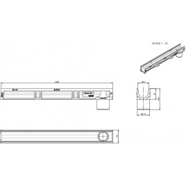 ACO Self Euroline 2.0 Kanał 1 m, H=9,7 cm, z odpływem DN 110, bez rusztu 3003692