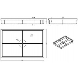 ACO Self Vario Light Wanna z tworzywa sztucznego 60 x 40 cm, z odpływem dolnym 82400