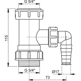 AlcaPLAST Złączka do syfonu zlewozmywaka 5/4" z przyłączem A300