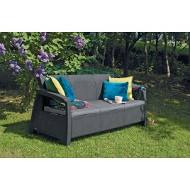 KETER CORFU LOVE SEAT MAX Sofa, 182 x 70 x 79cm, grafit/jasny szary 17197959