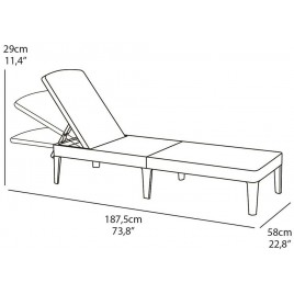 ALLIBERT JAIPUR Leżak ogrodowy, 187 x 58 x 29 cm, cappuccino 17205843