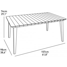 ALLIBERT LIMA 160 Stół ogrodowy, 157 x 98 x 74 cm, grafit 17202806