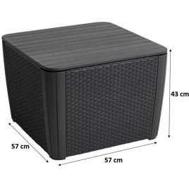 KETER LUZON PLUS Stolik ogrodowy z schowką 57 x 57 x 43 cm, grafit 17208454