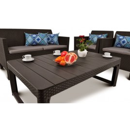 ALLIBERT LYON RATTAN Stół ogrodowy, 116 x 71x 40/65 cm, brązowy 17205429