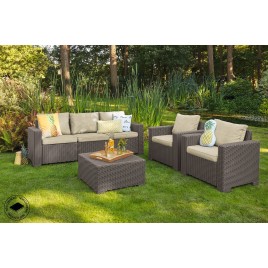 ALLIBERT CALIFORNIA Sofa 199 x 68 x 72 cm, cappuccino/piaskowy 17196779