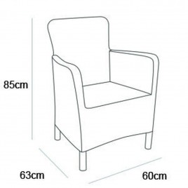 ALLIBERT TRENTON Fotel ogrodowy, 63 x 60 x 85 cm, cappuccino/beżowy 17202798