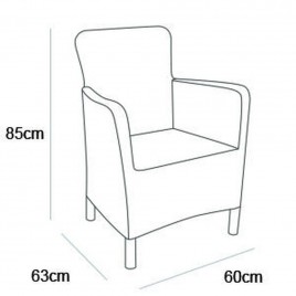 ALLIBERT TRENTON Fotel ogrodowy, 63 x 60 x 85 cm, grafit/jasny szary 17202798