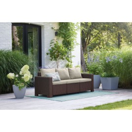 ALLIBERT CALIFORNIA Sofa 199 x 68 x 72 cm, brązowy/beżowy 17196779