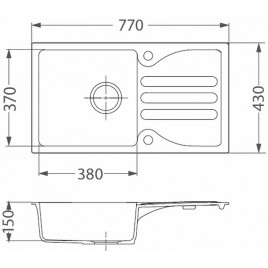ALVEUS Zestaw GALAPAGOS 30 Zlewozmywak 770x430 mm + bateria AM 20, beżowy