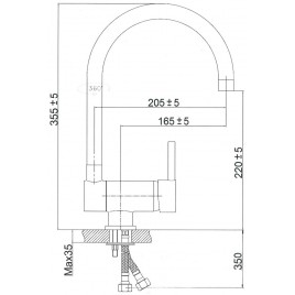 OUTLET ALVEUS TINAX kuchenna bateria pod okno, chrom 480531 USZKODZONY
