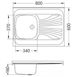 OUTLET ALVEUS CLASSIC 30 UNI Zlewozmywak stalowy, 800 x 600 mm 1095618 USZKODZONY