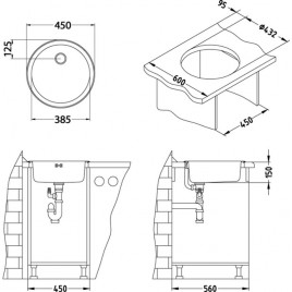 ALVEUS FORM 10 Zlewozmywak stalowy, 450 mm, satyna 1008987