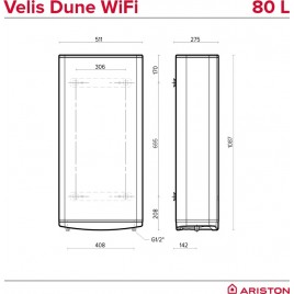 ARISTON VELIS DUNE WIFI 80 EU Podgrzewacz wody elektryczny, 65l 4018001