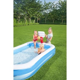 BESTWAY Family Pool Basen ogrodowy z koszykówką, 251 x 168 x 102 cm 54122