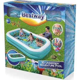 BESTWAY Family Pool Basen 3D podwodny świat, 262 x 175 x 51 cm 54177