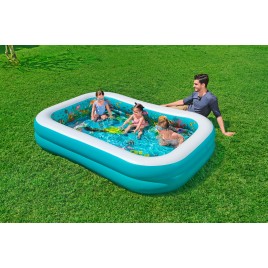 BESTWAY Family Pool Basen 3D podwodny świat, 262 x 175 x 51 cm 54177