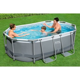 BESTWAY Power Steel Basen stelażowy 305 x 200 x 84 cm, z filtracją kartuszową 5614A