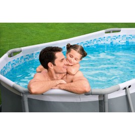 BESTWAY Power Steel Basen stelażowy 305 x 200 x 84 cm, z filtracją kartuszową 5614A