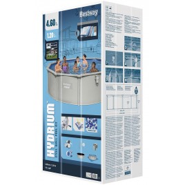 BESTWAY Hydrium Basen stelażowy 460 x 120 cm, z filtracją piaskową 56384