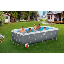BESTWAY Power Steel Basen stelażowy 404 x 201 x 100 cm, z filtracją kartuszową 56441