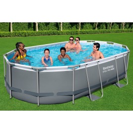 BESTWAY Power Steel Basen stelażowy 488 x 305 x 107 cm, z filtracją kartuszową 56448