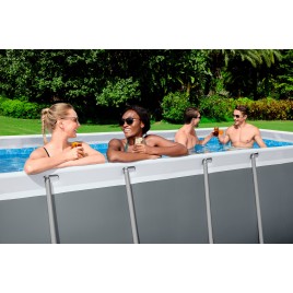 BESTWAY Power Steel Basen stelażowy 488 x 244 x 122 cm, z filtracją kartuszową 56670