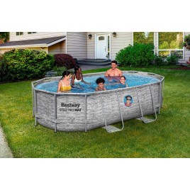 BESTWAY Power Steel Swim Vista Basen 427 x 250 x 100 cm, z filtracją kartuszową 56714